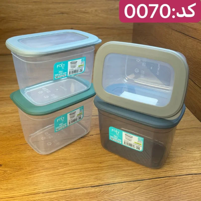 بانکه مستطیلی درب سلیکونی فولی لایف ترکیه 1300 میلی لیتری چهاررنگ  کد POLI SAK 0070 - تصویر 4