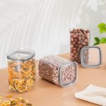 بانکه مربعی شفاف سافت شف ترکیه 1400 میلی لیتری با درب ضدنشتی SQUARE کد 00713