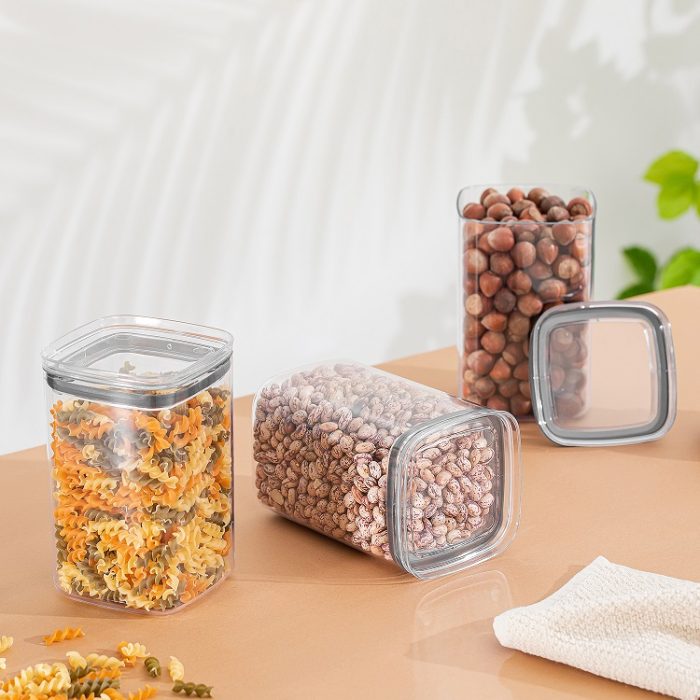 بانکه مربعی شفاف سافت شف ترکیه 1400 میلی لیتری با درب ضدنشتی SQUARE کد 00713 - تصویر 1