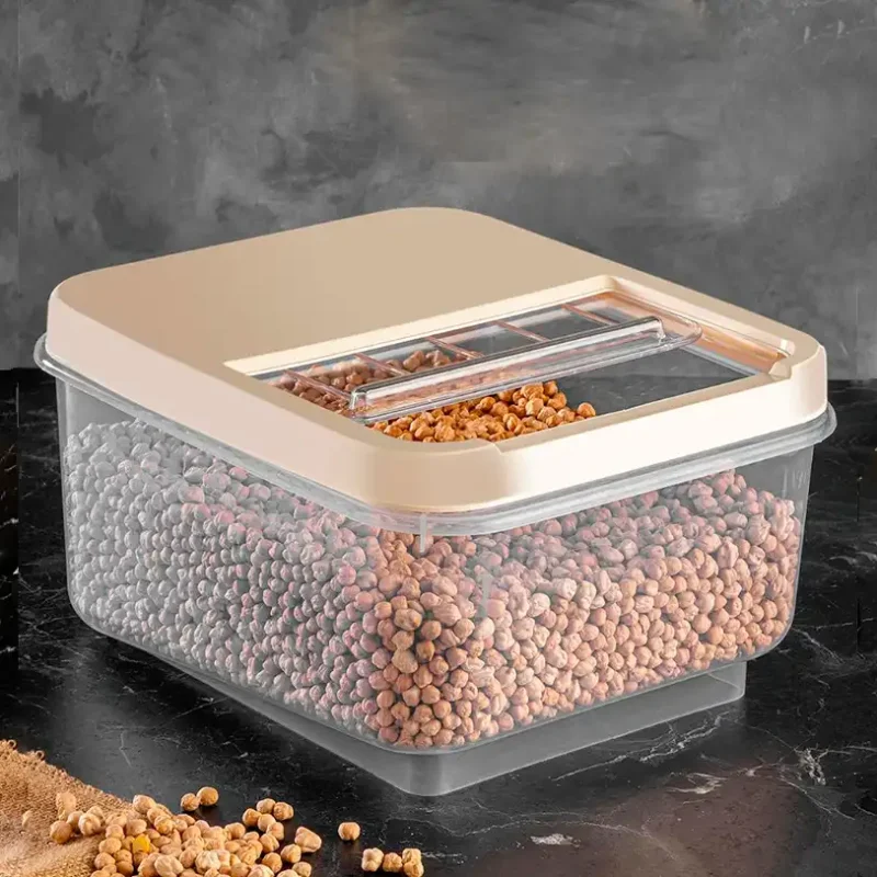 ظرف نگهدارنده مالتی باکس درب کشویی سافت شف ترکیه رنگ کرمی 12 لیتری کد 00768