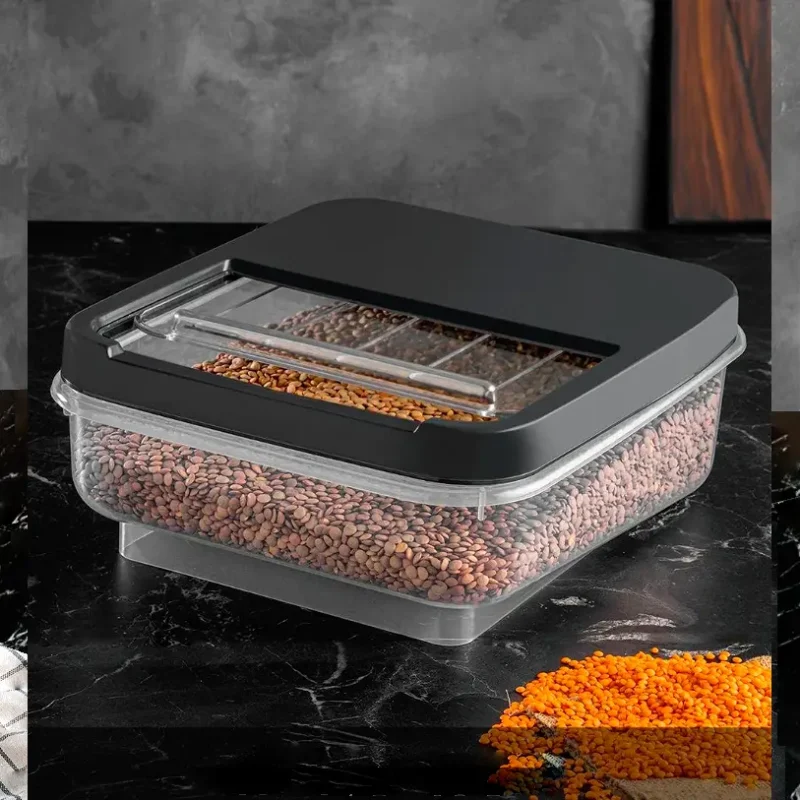 ظرف نگهدارنده مالتی باکس درب کشویی سافت شف ترکیه رنگ مشکی 8 لیتری کد 00767