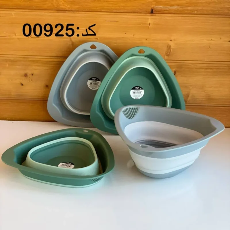 لگن مثلثی تاشو آبگیری میوه برند کیولوکس مدل دیانا رنگ طوسی کد L009252