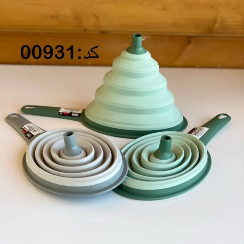 قیف دسته دار تاشو کیولوکس رنگ سبز کد 009313