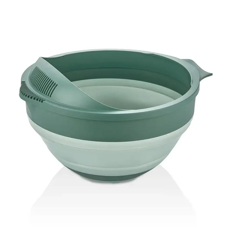 کاسه و برنج شور تاشو کیولوکس 3250 میلی لیتر رنگ سبز کد 009453