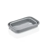 لگن تاشو آبرودار مستطیلی کیولوکس 7 لیتری رنگ طوسی کد 009462 - تصویر 3