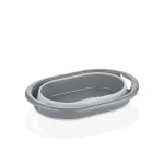 لگن تاشو بیضی کیولوکس 25 لیتری رنگ طوسی کد 009592 - تصویر 4