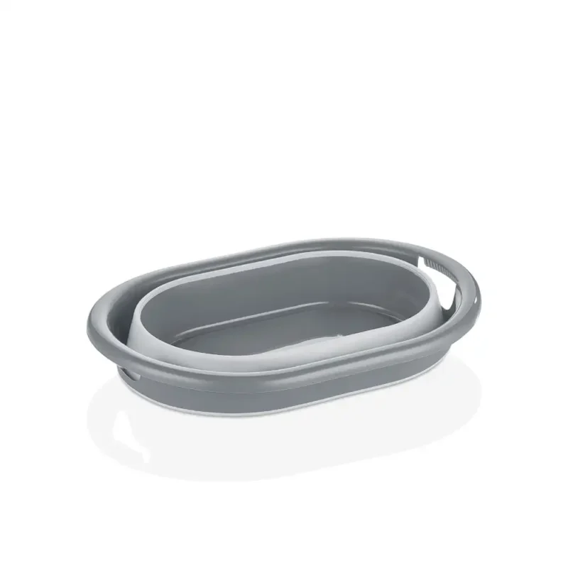 لگن تاشو بیضی کیولوکس 25 لیتری رنگ طوسی کد 009592