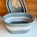 لگن تاشو بیضی کیولوکس 25 لیتری رنگ طوسی کد 009592 - تصویر 2