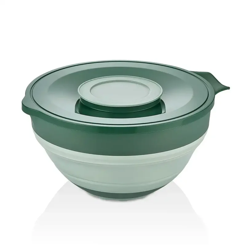 کاسه میکس تاشو دربدار کیولوکس 3250 میلی لیتر رنگ سبز کد 009603