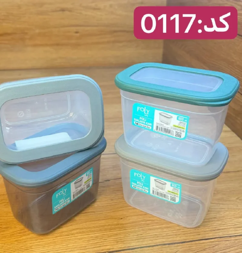 بانکه مستطیلی درب سیلیکونی فولی لایف ترکیه 800 میلی لیتری چهاررنگ کد  POLI SAK 0117