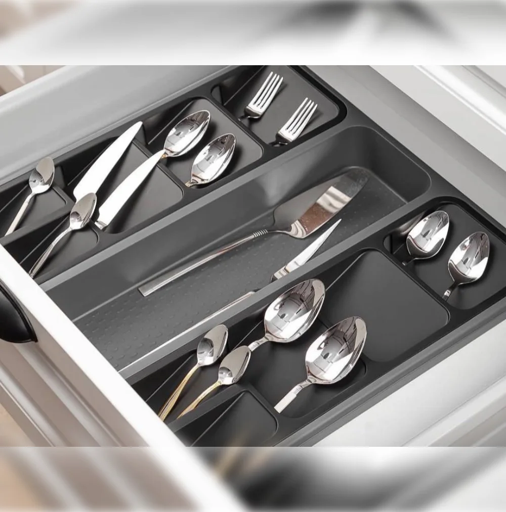 0599 نظم دهنده قاشق و چنگال دراور فولی لایف ترکیه (سه قسمتی) کد 0599 - تصویر 1