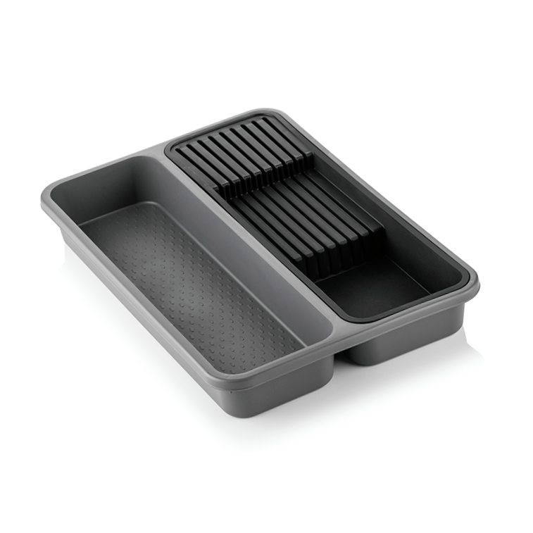 0636-1-1.jpg نظم دهنده قاشق و چنگال کشو فولی لایف ترکیه رنگ طوسی (دو قسمتی) کد 0636 - تصویر 1