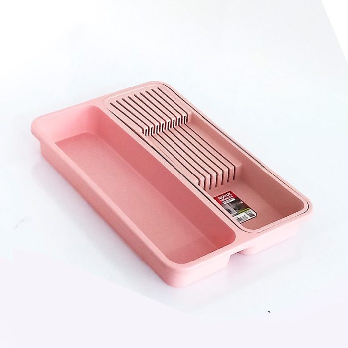 نظم دهنده قاشق و چنگال کشو فولی لایف ترکیه رنگ کالباسی(دو قسمتی) کد 0636 - تصویر 1