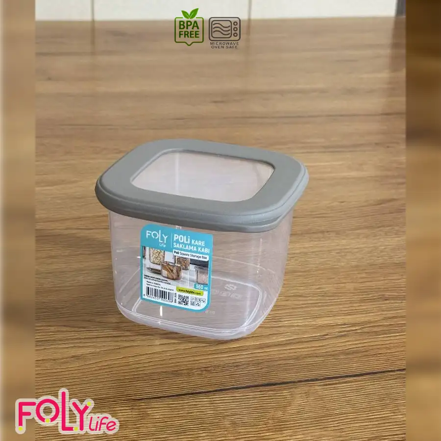 بانکه مربعی درب سیلیکونی فولی لایف 550 میلی لیتری چهاررنگ  کد Poli Kare 0698 - تصویر 6