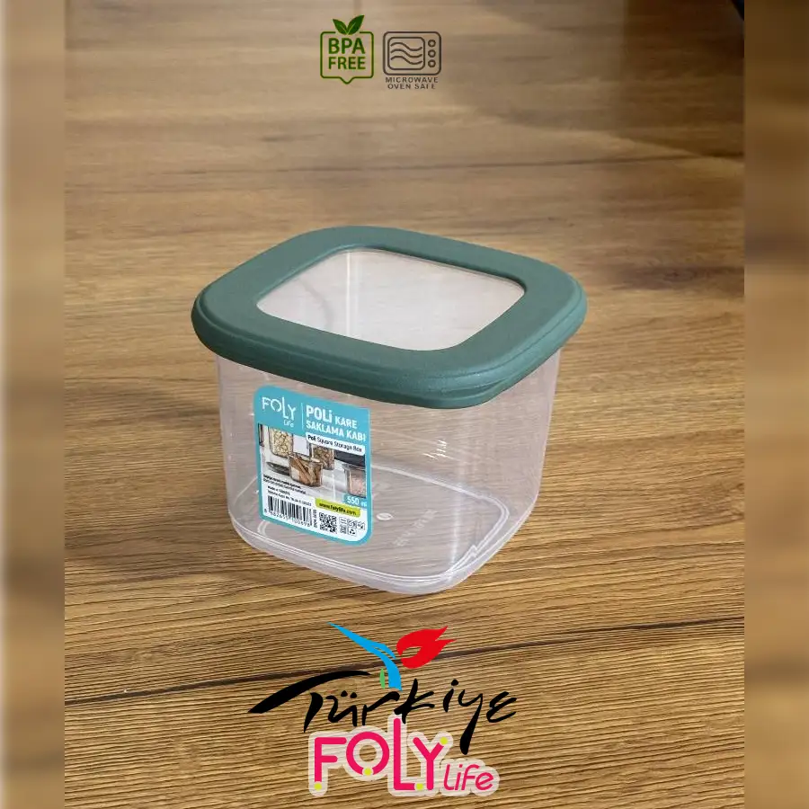 بانکه مربعی درب سیلیکونی فولی لایف 550 میلی لیتری چهاررنگ  کد Poli Kare 0698 - تصویر 7