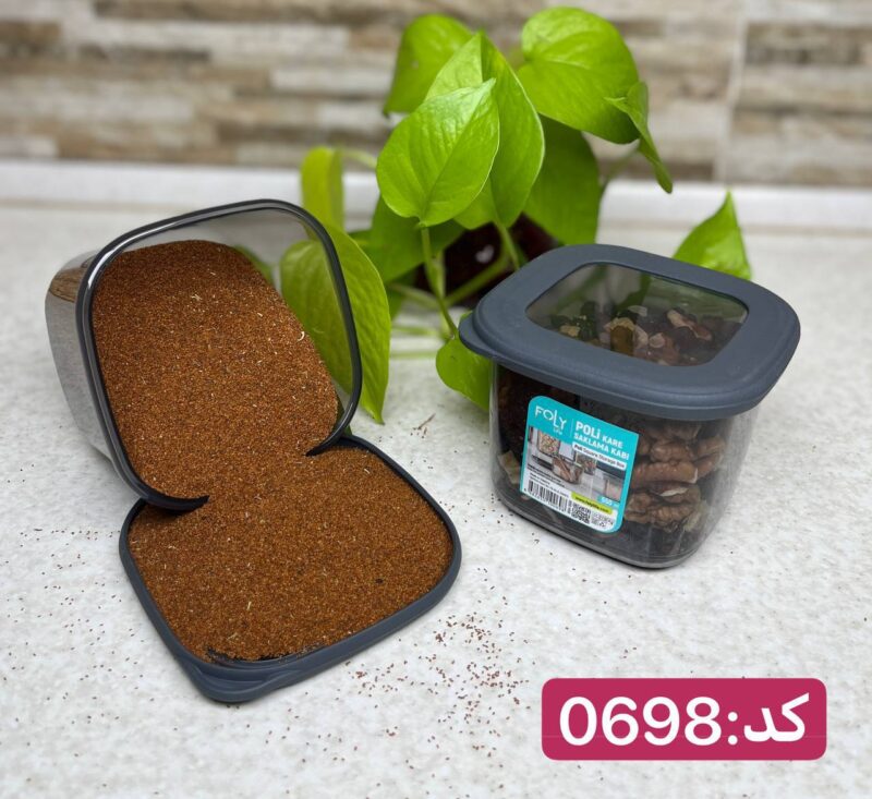 بانکه مربعی درب سیلیکونی فولی لایف 550 میلی لیتری چهاررنگ  کد Poli Kare 0698