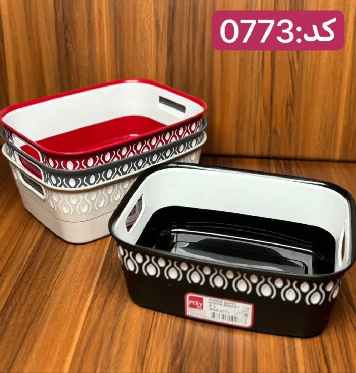 سبد نان طرحدار فولی لایف رنگ قرمز طرح MONNA کد 0773 - تصویر 2