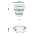 سطل تاشو سیلیکونی هوبی لایف 12 لیتری  رنگ سفید صورتی  مدل مجیک Magic کد 081177 - تصویر 2