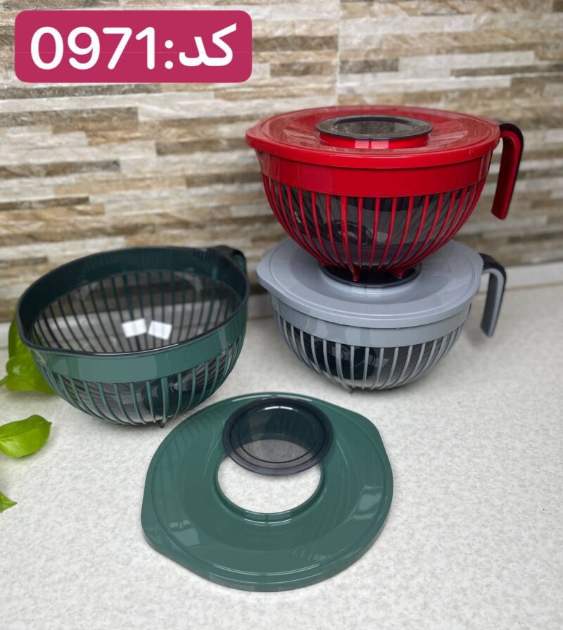 کاسه میکس درب دار فولی لایف ترکیه 3 لیتری چهاررنگ Linea کد Linea 0971