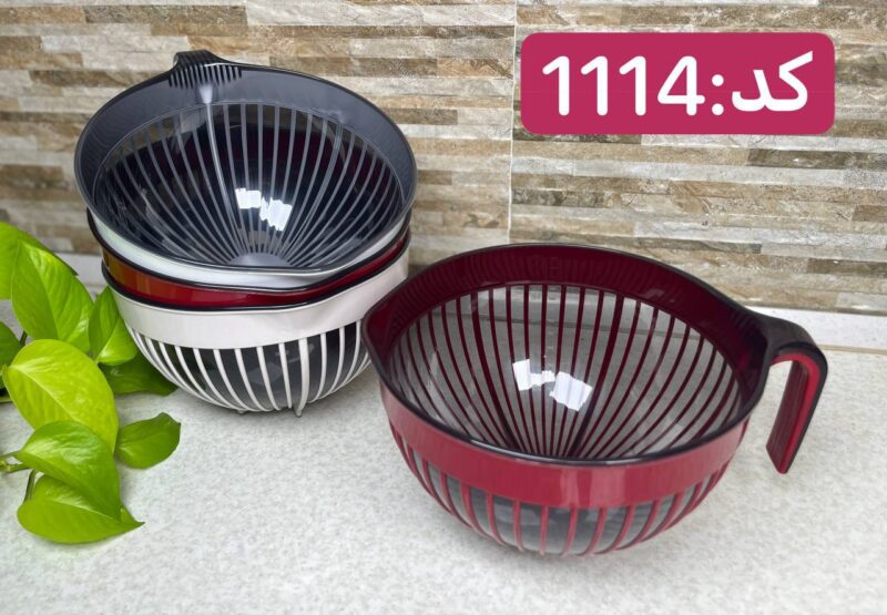 کاسه میکس ساده فولی لایف ترکیه 3 لیتری چهاررنگ  Linea کد 1114