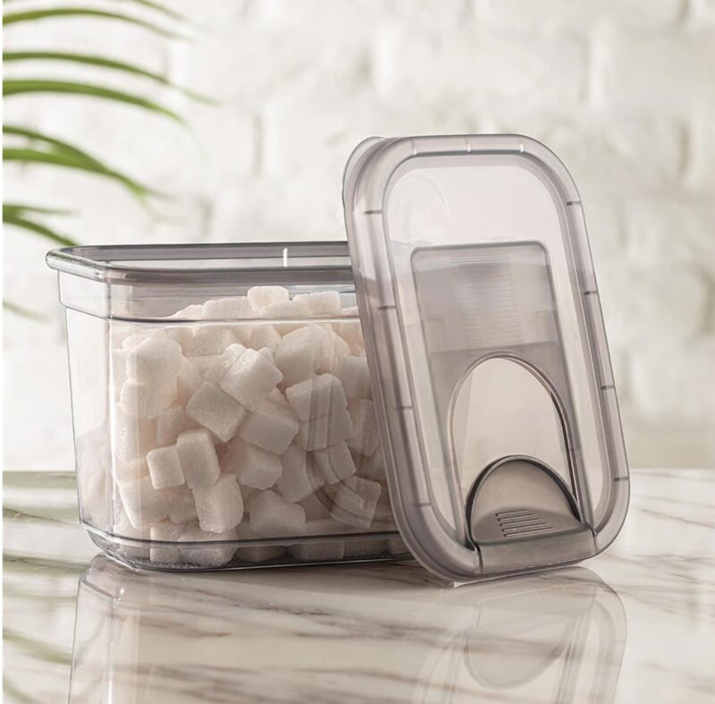 بانکه مستطیلی  درب کشویی کیولوکس  1300 میلی لیتر کد LM-1915