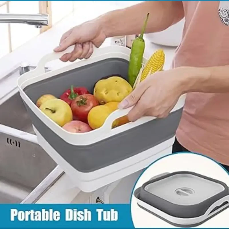 سینک و لگن تاشو مسافرتی-آپارتمانی برند یورولوکس آلمانی  کد albirx-17186 رنگ مشکی-سفید