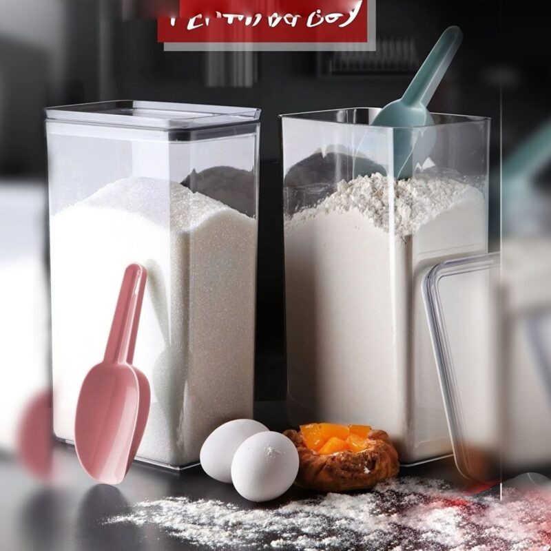 بانکه  مستطیلی با درب واشردار ضدنشتی-دارای پیمانه-  4000 میلی  لیتری -برند کیولوکس ترکیه LN-0547 - تصویر 1