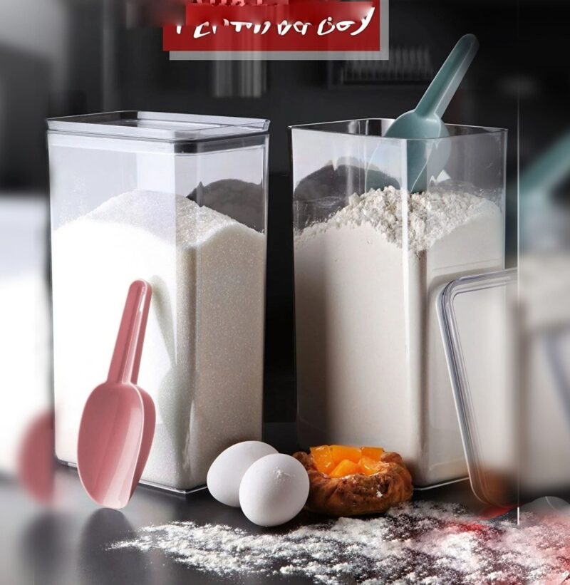 بانکه  مستطیلی با درب واشردار ضدنشتی-دارای پیمانه-  4000 میلی  لیتری -برند کیولوکس ترکیه LN-0547