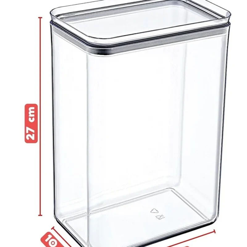 بانکه  مستطیلی با درب واشردار ضدنشتی-دارای پیمانه-  4000 میلی  لیتری -برند کیولوکس ترکیه LN-0547 - تصویر 2