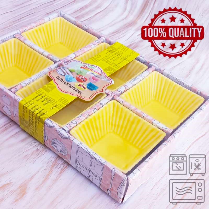 22430-1.jpg اردوخوری سرامیکی مایکرو و فریزری 6 تایی  زرد PartyTime کد 22430 - تصویر 2