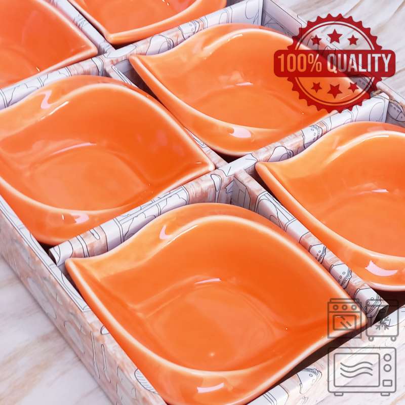 22432-1-1-1.jpg اردوخوری سرامیکی مایکرو و فریزری 6 تایی  نارنجی PartyTime کد albirx-22432 - تصویر 3