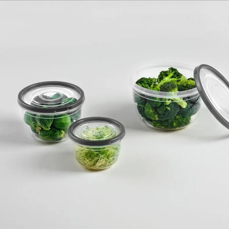 ست ظرف نگهدارنده دایره ای وکیوم دنیاپلاستیک ترکیه-سه تکه-کد Compact 30735