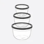 ست ظرف نگهدارنده دایره ای وکیوم دنیاپلاستیک ترکیه-سه تکه-کد Compact 30735 - تصویر 2