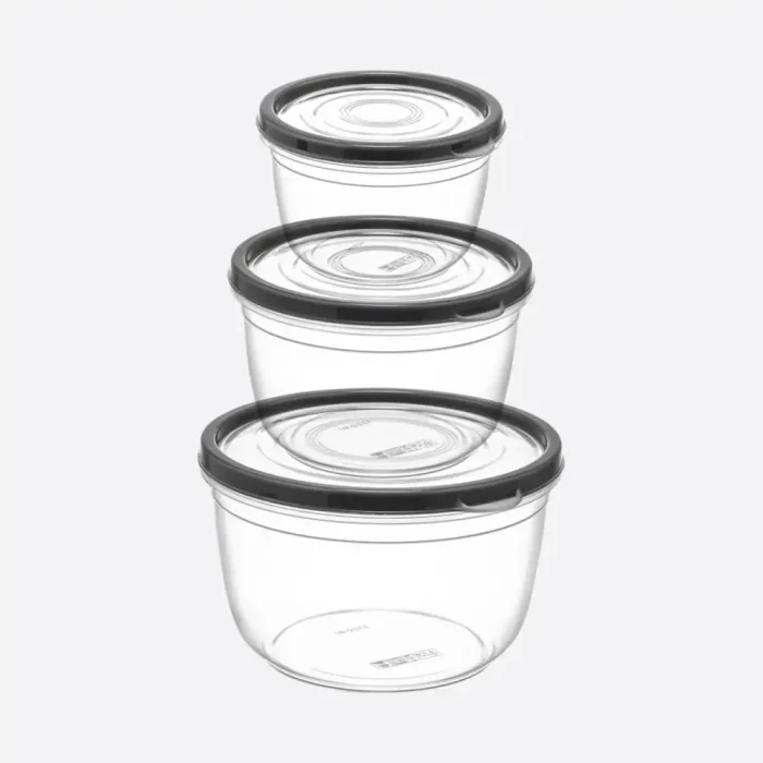 ست ظرف نگهدارنده دایره ای وکیوم دنیاپلاستیک ترکیه-سه تکه-کد Compact 30735 - تصویر 2