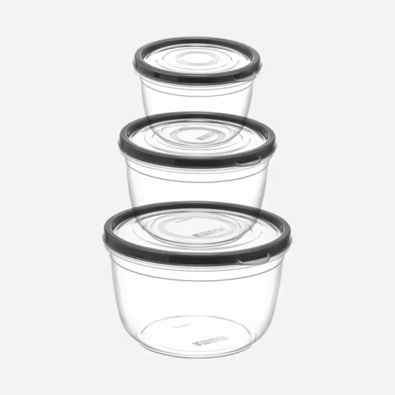 ست ظرف نگهدارنده دایره ای وکیوم دنیاپلاستیک ترکیه-سه تکه-کد Compact 30735