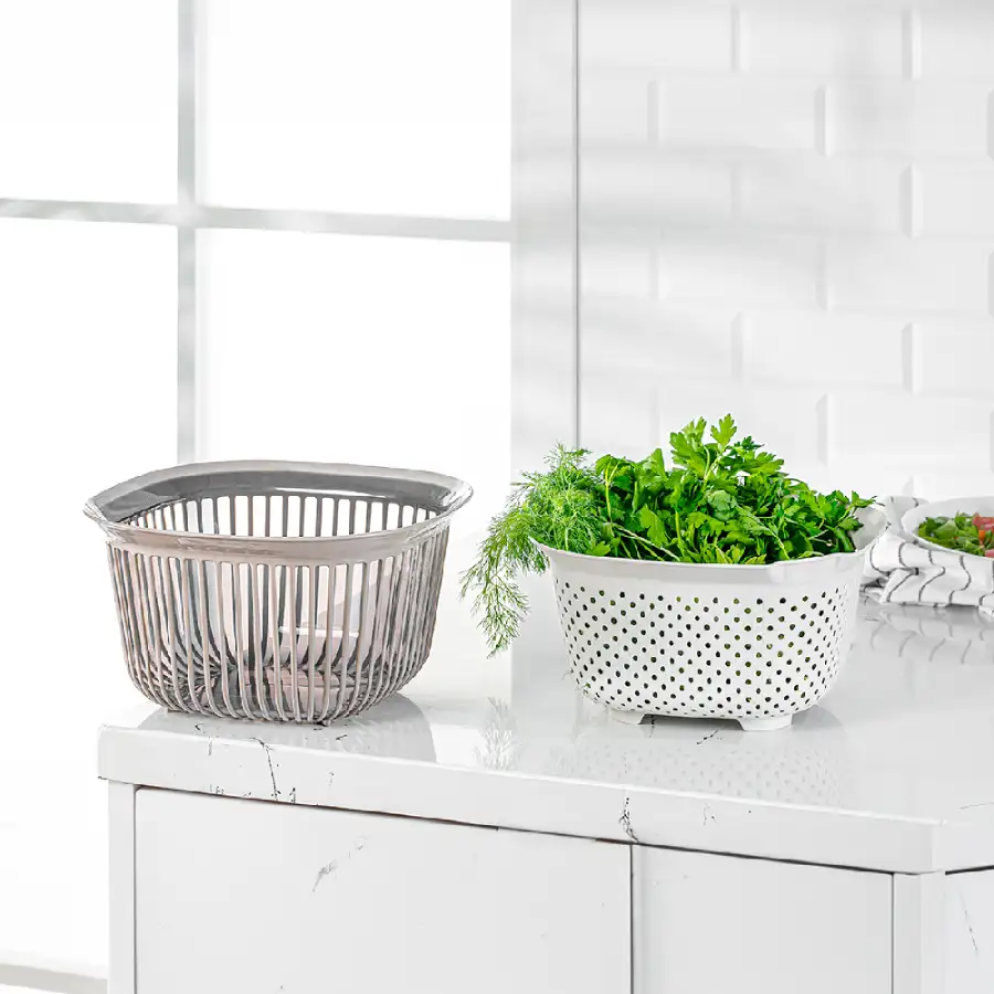 کاسه و آبکش مربع فولی لایف ترکیه چهاررنگ ۴ لیتری کد 3699 مدل Linea - تصویر 4