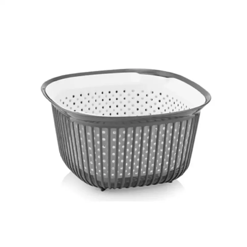 کاسه و آبکش مربع فولی لایف ترکیه چهاررنگ ۴ لیتری کد 3699 مدل Linea