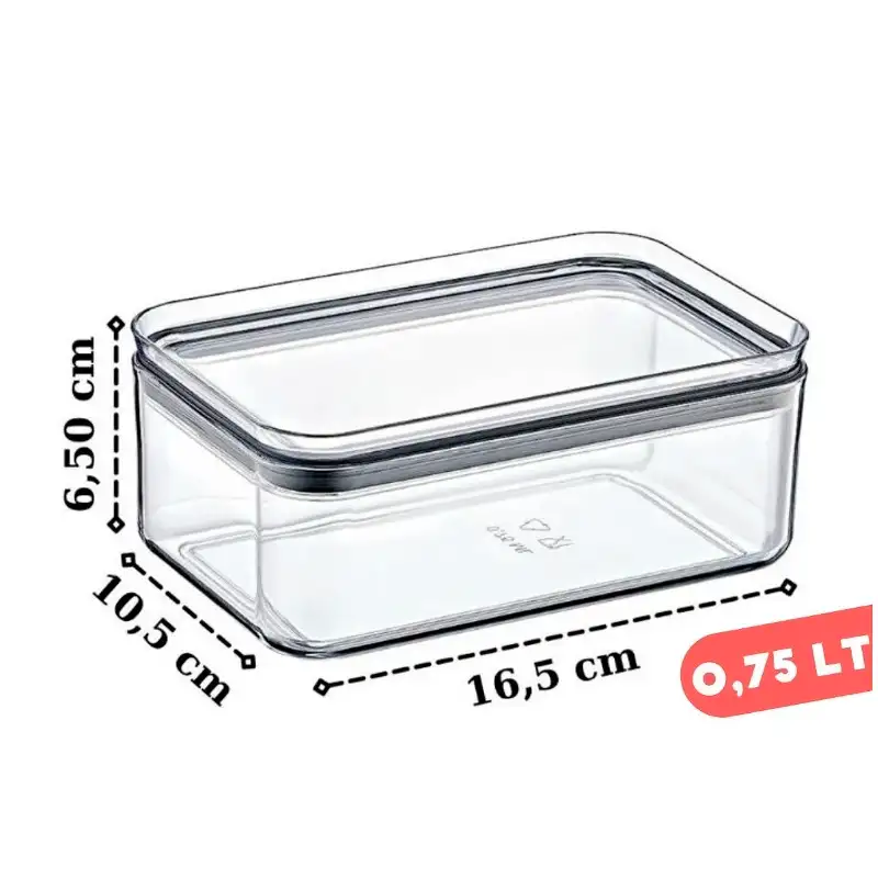 4101-1.webp بانکه مستطیلی شفاف اکرولیک کیولوکس 0.7 لیتری کد LN-4101 - تصویر 2
