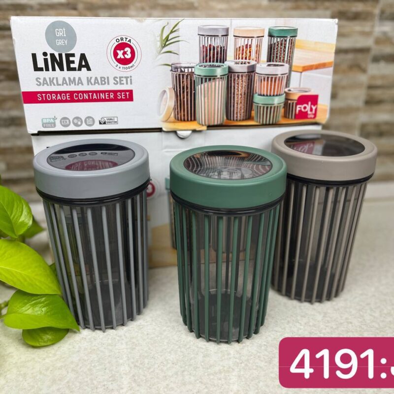 بانکه  گرد استوانه ای فولی لایف ترکیه  Linea  حجم 1100 میلی لیتری  چهاررنگ کد 4191
