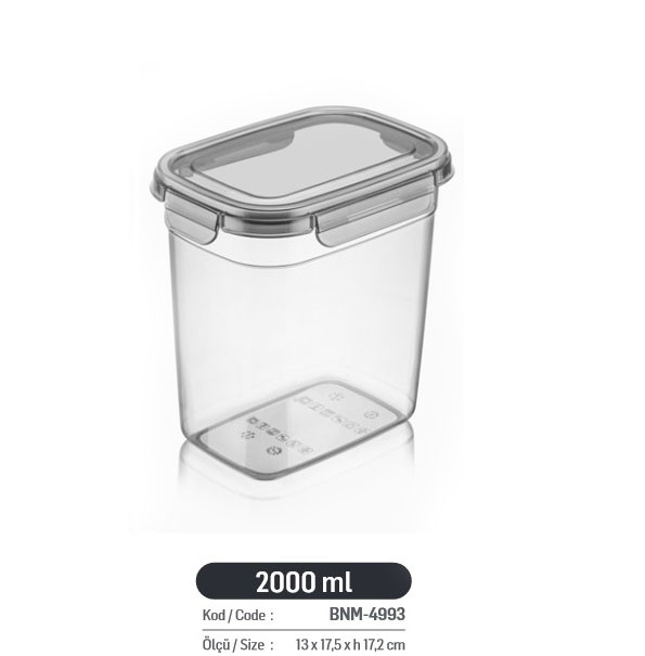 4993-1.jpg بانکه درب قفلدار فولی لایف ضدنشتی 2000 میلی لیتری رنگ دودی (tesny) کد 4993 - تصویر 2