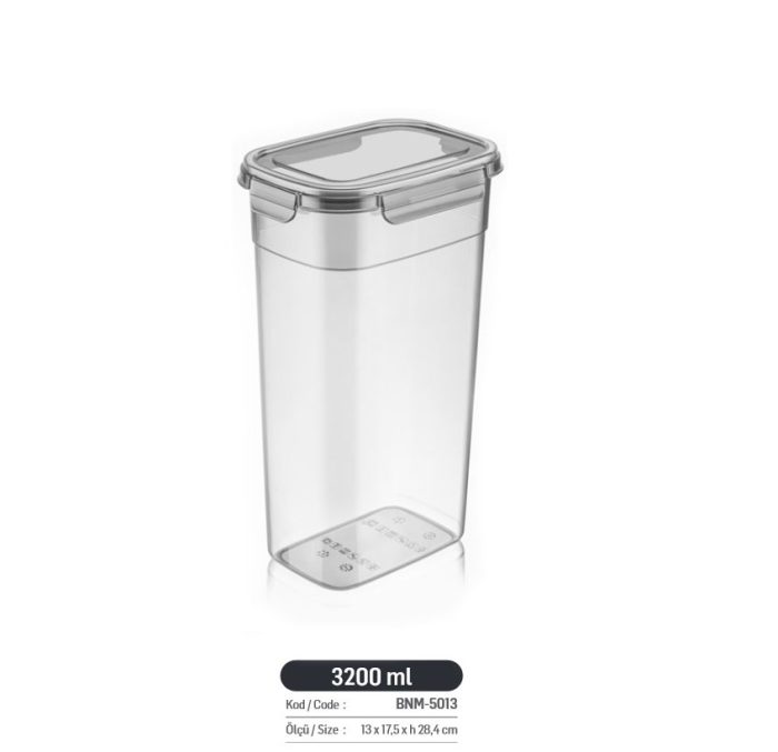 بانکه درب قفلدار فولی لایف ضدنشتی 3200 میلی لیتری رنگ دودی (tesny) کد 5013 - تصویر 2