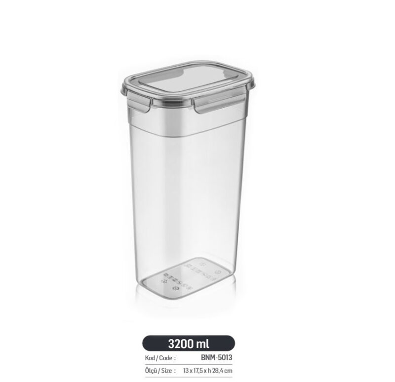 5013-1.jpg بانکه درب قفلدار فولی لایف ضدنشتی 3200 میلی لیتری رنگ دودی (tesny) کد 5013