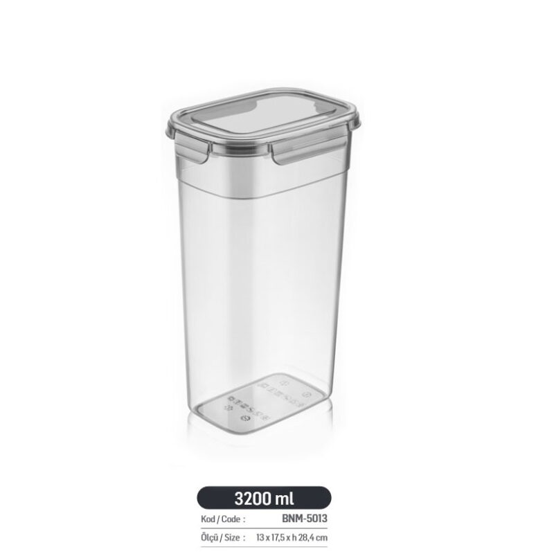 بانکه درب قفلدار فولی لایف ضدنشتی 3200 میلی لیتری رنگ دودی (tesny) کد 5013 - تصویر 2