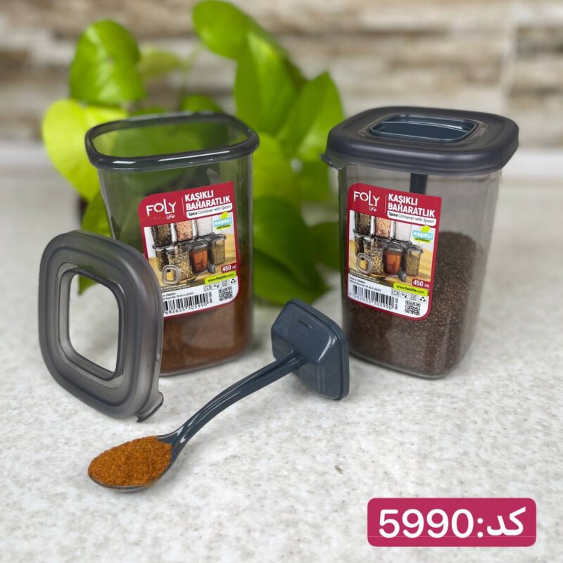 جا ادویه قاشق دار مربعی فولی لایف ترکیه 450 میلی لیتر مدل Peggy 5990 - تصویر 4