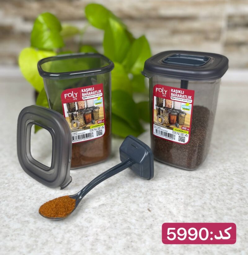 جا ادویه قاشق دار مربعی فولی لایف ترکیه 450 میلی لیتر مدل Peggy 5990