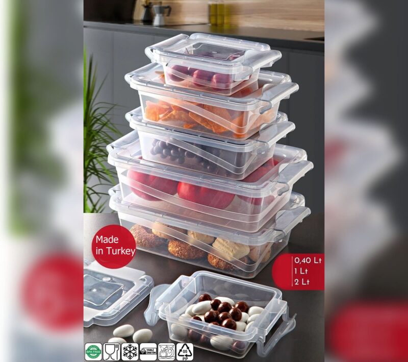 ظرف نگهدارنده نشکن قفل دار-سه سایزی-برند  کیولوکس ترکیه LN-5322