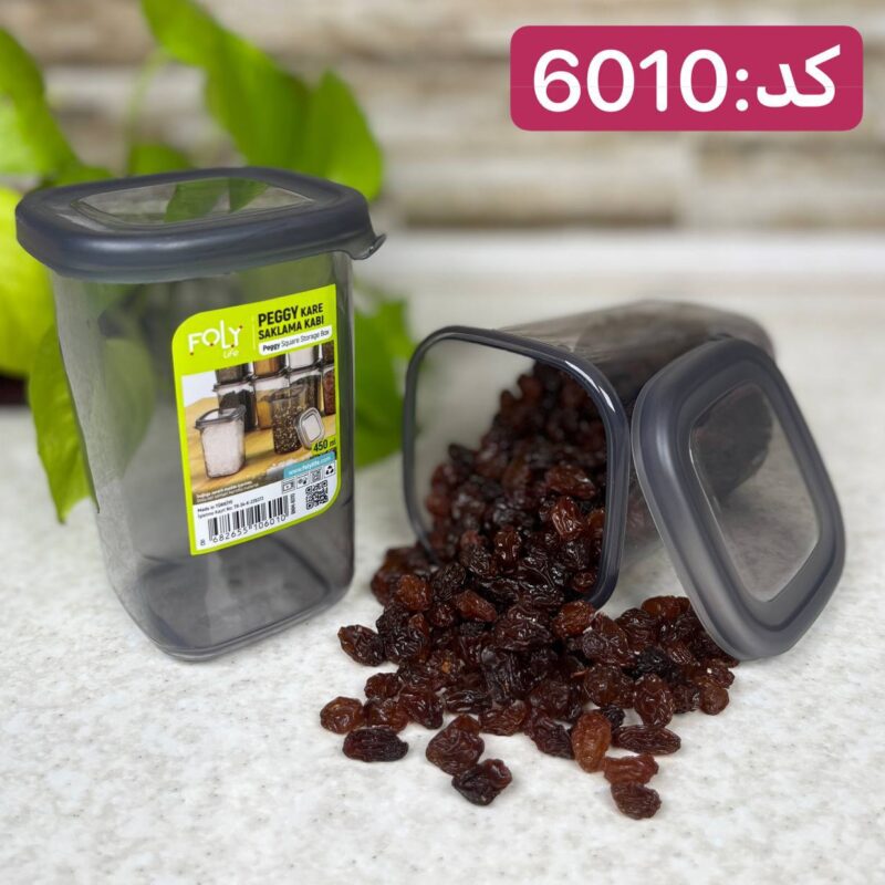 بانکه مربعی فولی لایف 450 میلی لیتر رنگ دودی کد 6010 (PEGGYKARE) - تصویر 3