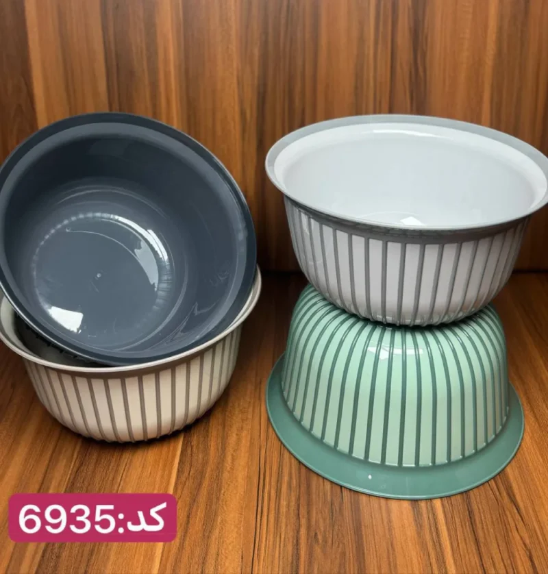 کاسه گرد خطی فولی لایف 3 لیتری چهاررنگ Linea کد 6935