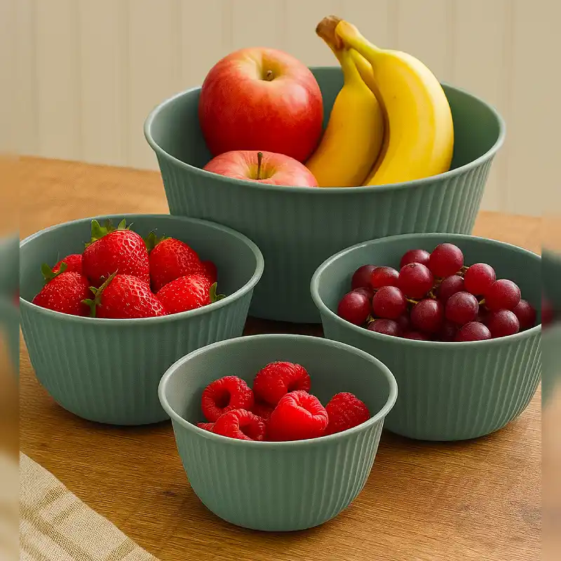 7480x folylife bally-1 ست چهارتایی کاسه فولی لایف ترکیه رنگ سبز مدل BALLY کد 7480x - تصویر 3