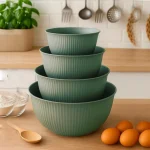 ست چهارتایی کاسه فولی لایف ترکیه رنگ سبز مدل BALLY کد 7480x